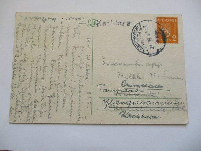 1944 Karkkula (Orimattila) rivileima Toven kortilla