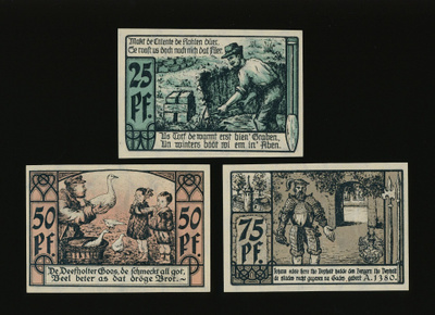 Saksa Notgeld 25, 50, 75 Pfg, Diepholz 1921