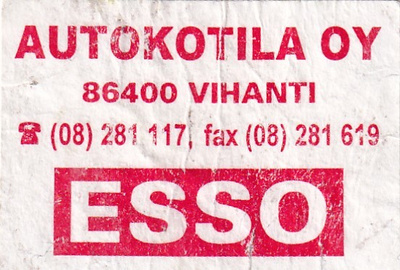 Vihanti, Autokotila Oy, ESSO , 1/12