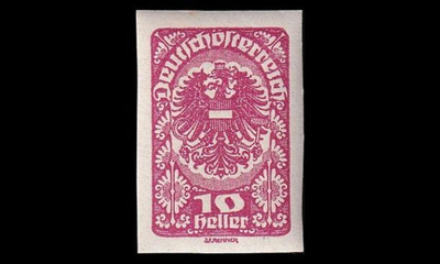 Itävalta 277 ** Käyttösarja 10 H kotka magenta (1919)