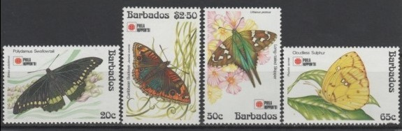 (S0186) BARBADOS, 1991 (Phila Nippon´91. Butterflies). MLH*