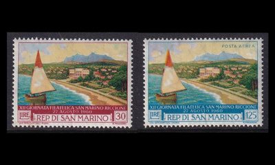 San Marino 665-6 ** Postimerkkinäyttely (1960)