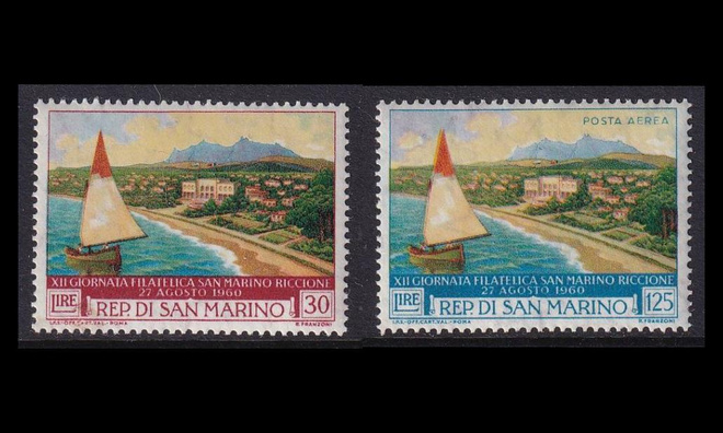 San Marino 665-6 ** Postimerkkinäyttely (1960)