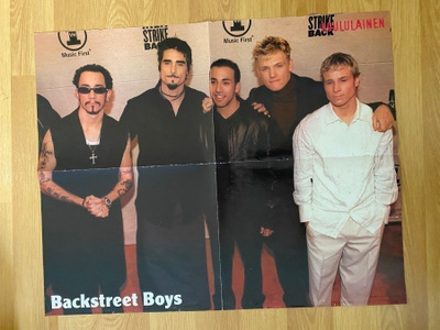 Backstreet Boys juliste ja Taskupokkari