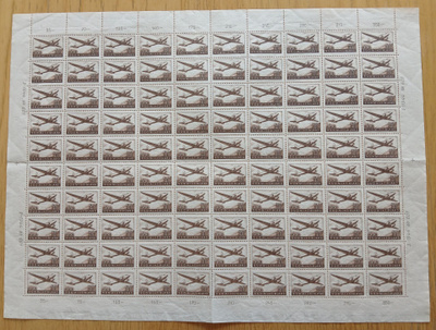 20.3.1944 Aeron 20-vuotisjuhla,3,50mk ruskea arkki.LAPE283**