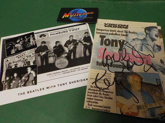 TONY SHERIDAN NIMIKIRJOITUS + THE BEATLES B/W KUVA