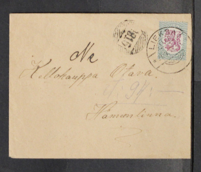 # 23025 # Numeroleima 1815 + Lieksa kirje Hämeenlinna