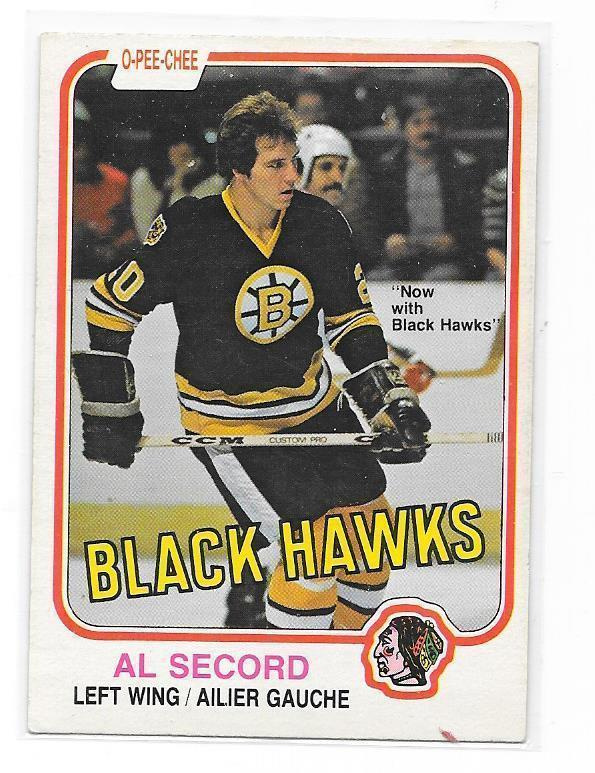 1981-82 OPC #72 Al Secord Chicago Blackhawks gooni