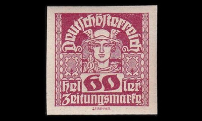 Itävalta 306x ** Sanomalehtimerkki 60 H (1920)