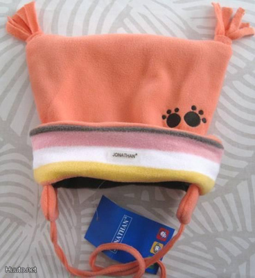 JONATHAN KORALLI/RAIDALLINEN FLEECE HATTU KOKO 48 UUSI HKI