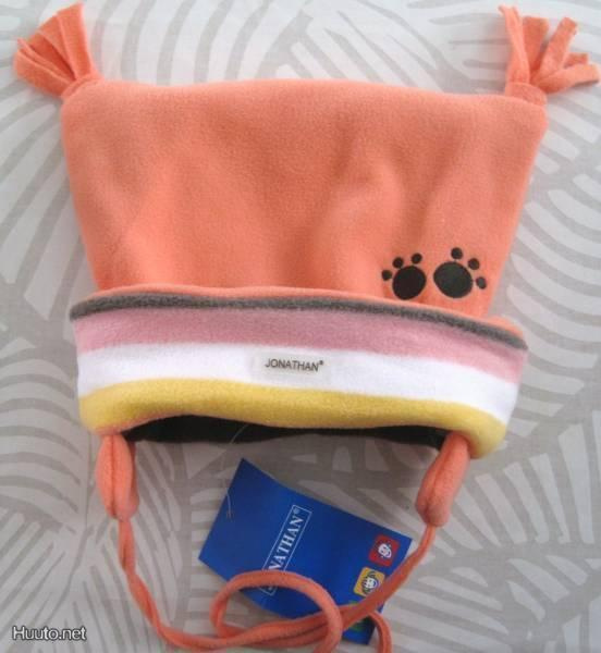 JONATHAN KORALLI/RAIDALLINEN FLEECE HATTU KOKO 48 UUSI HKI
