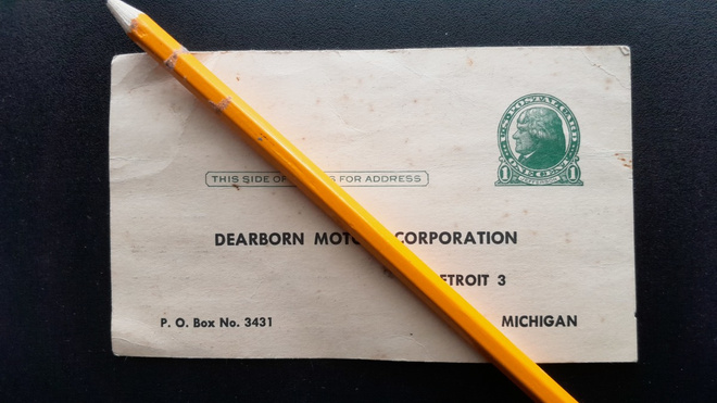 Dearborn Motors Corp., Detroit tilauspostikortti