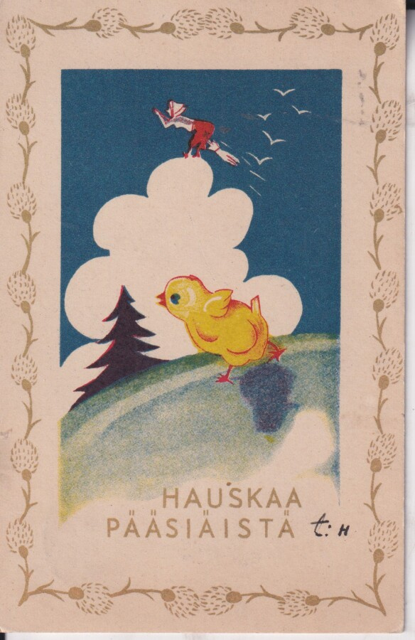 Hauskaa Pääsiäistä, tipu, noita-akka lentää.  e166