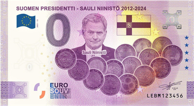 *NOLLA-EURO*2021*SUOMEN 12. PRESIDENTTI*SAULI NIINISTÖ*