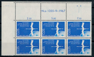 1967  itsenäisyys 25p  nro-6lo ++