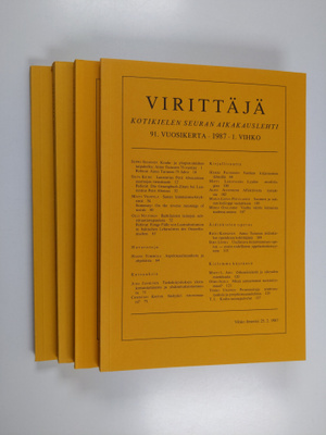 Virittäjä vuosikerta 1987 : Kotikielen seuran aikakauslehti