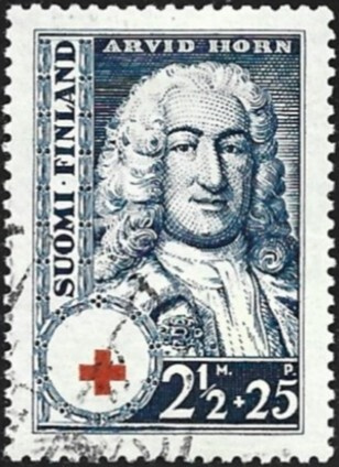 1936 Punainen Risti 2 ½ mk + 25 p leimattu LaPe 196