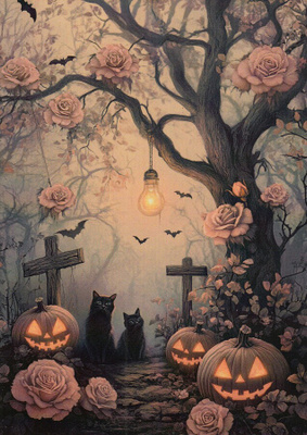 Halloween ruusupuu ja ristit