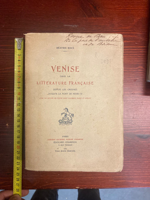 OMISTE!: RAVÀ, BÉATRIX: VENISE dans la LITTÉRATURE FRANCAISE