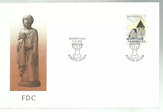 ÅLAND EPK FDC 6/1992: Hammarlandin kirkko