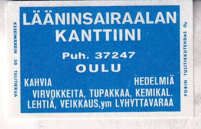 Oulu, Lääninsairaalan Kanttiini.  s93