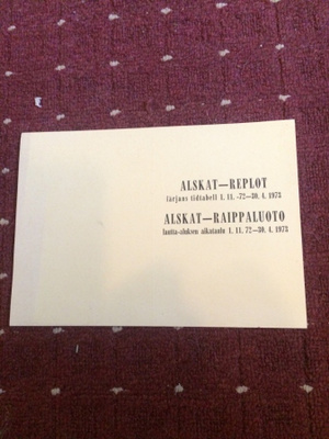 Aikataulu Alskat-Replot