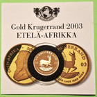 Etelä-Afrikka 1/4 oz Krugerrand kulta raha. - pikkukuva 1