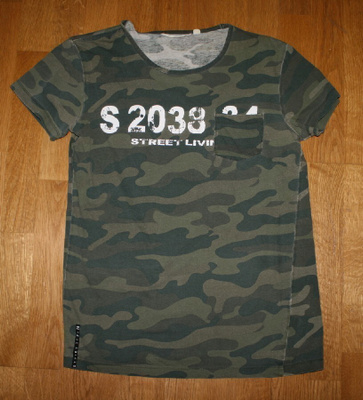 KappAhl vihreä camo t-paita 146-152