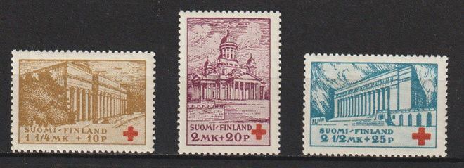 1932 Punaisen Ristin merkkisarja leimaamattomana