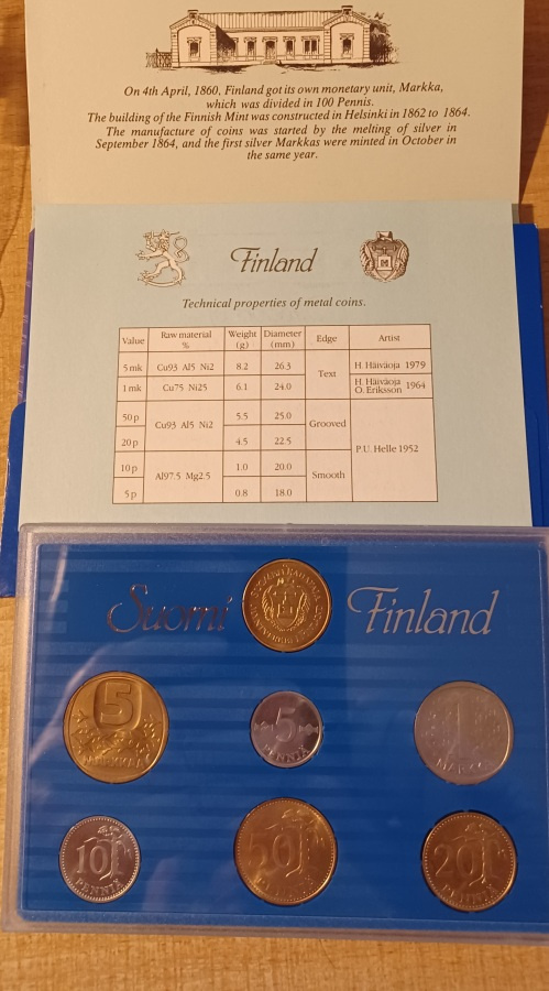 Markkarahasarja 1989 Englanninkielinen Rahat UNC