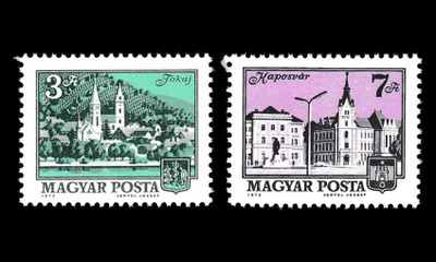 Unkari 2874-5 ** Käyttösarja kaupunkimaisemia (1973)