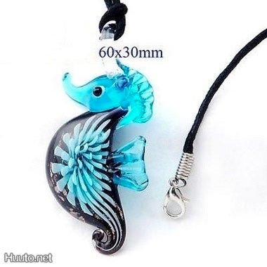 1138 .. Murano Lampwork Taidelasia Sininen .. Kaulakoru