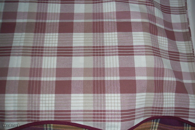 KAPPA * 224 X 59 CM * VANHA ROOSA/VALKOINEN RUUDULLINEN