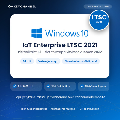 LTSC 2021 Windows 10 IoT Enterprise – pysyvä tuoteavain