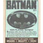 Purkkakuva BATMAN n:o 221 1989 KIDS PLAYING "BATMAN" - pikkukuva 2