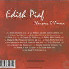 CD: Edith Piaf: Chansons d´amour - pikkukuva 2