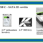 2,5/3,5" SATA - USB C -kovalevyadapteri + virtalähde #29367 - pikkukuva 5