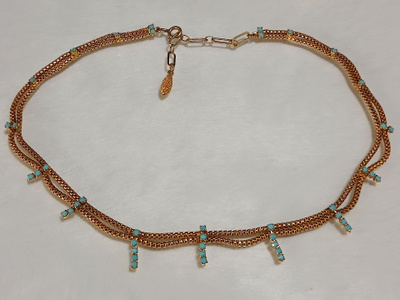 1970-luvun Mesh kaulakoru cabochon-koru, kaulakoru,