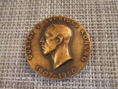 Gustaf V Sveriges Konung 1907-1950 mitali 1976.