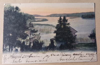 Parainen, talas, lahti auringon laskiessa, p. 19?