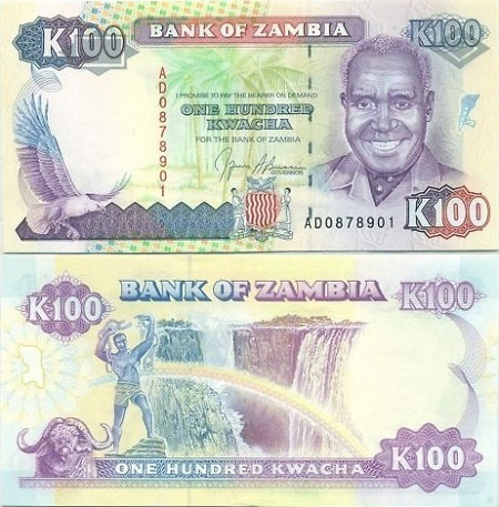 Zambia 100 Kwacha v.1991 (P-34) UNC