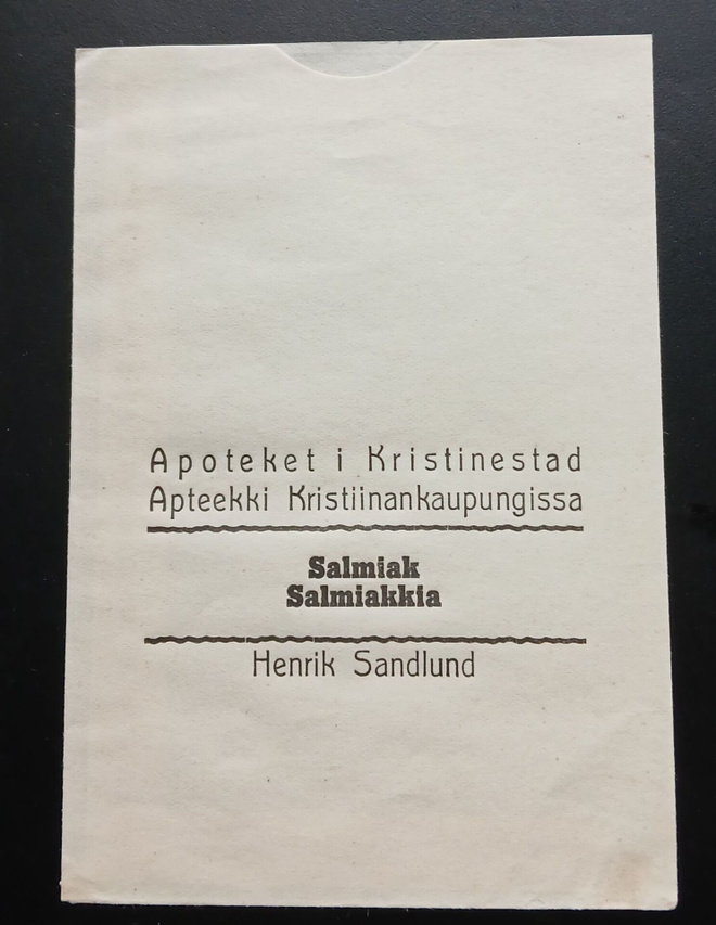 Apteekki Henrik Sandlund Kristiinank. Salmiakkia