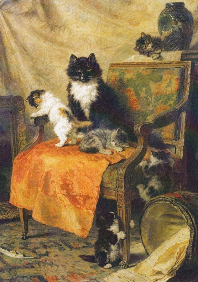 Henriette Ronner-Knip: Kissanpennut leikkivät