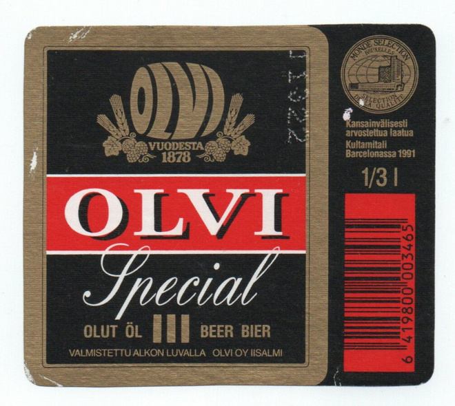 OLVI Issalmi. Specialn III olut Etiketti