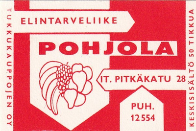 Elintarvikeliike Pohjola. It-Pitkäkatu 28.  s91