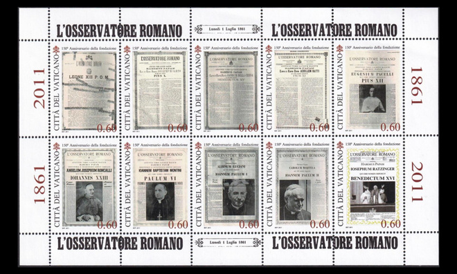 Vatikaani 1700-9kb ** Sanomalehti Osservatore Romano 150v (2
