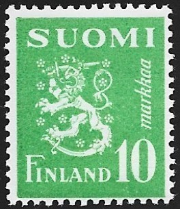 1950 M-30 Leijona 10 mk vihreä ** Lape 399 a VSP Lm6