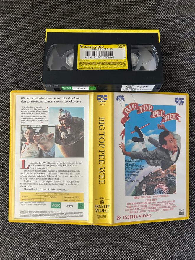 Big Top Pee Wee 1988 Esselte Video VHS FI