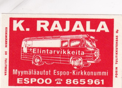 Espoo. K. Rajala , myymäläauto.  s57
