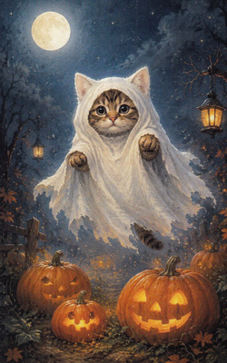 Halloween haamukissa lentää